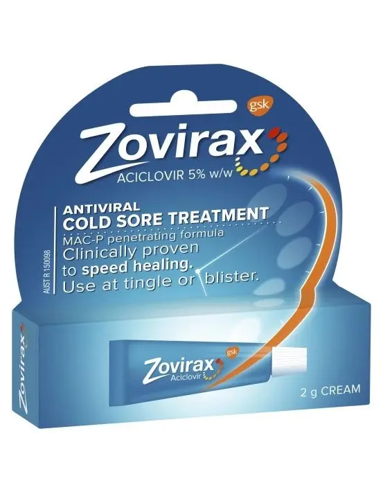 Zovirax Cold Sore Treatment Cream Tube 2g