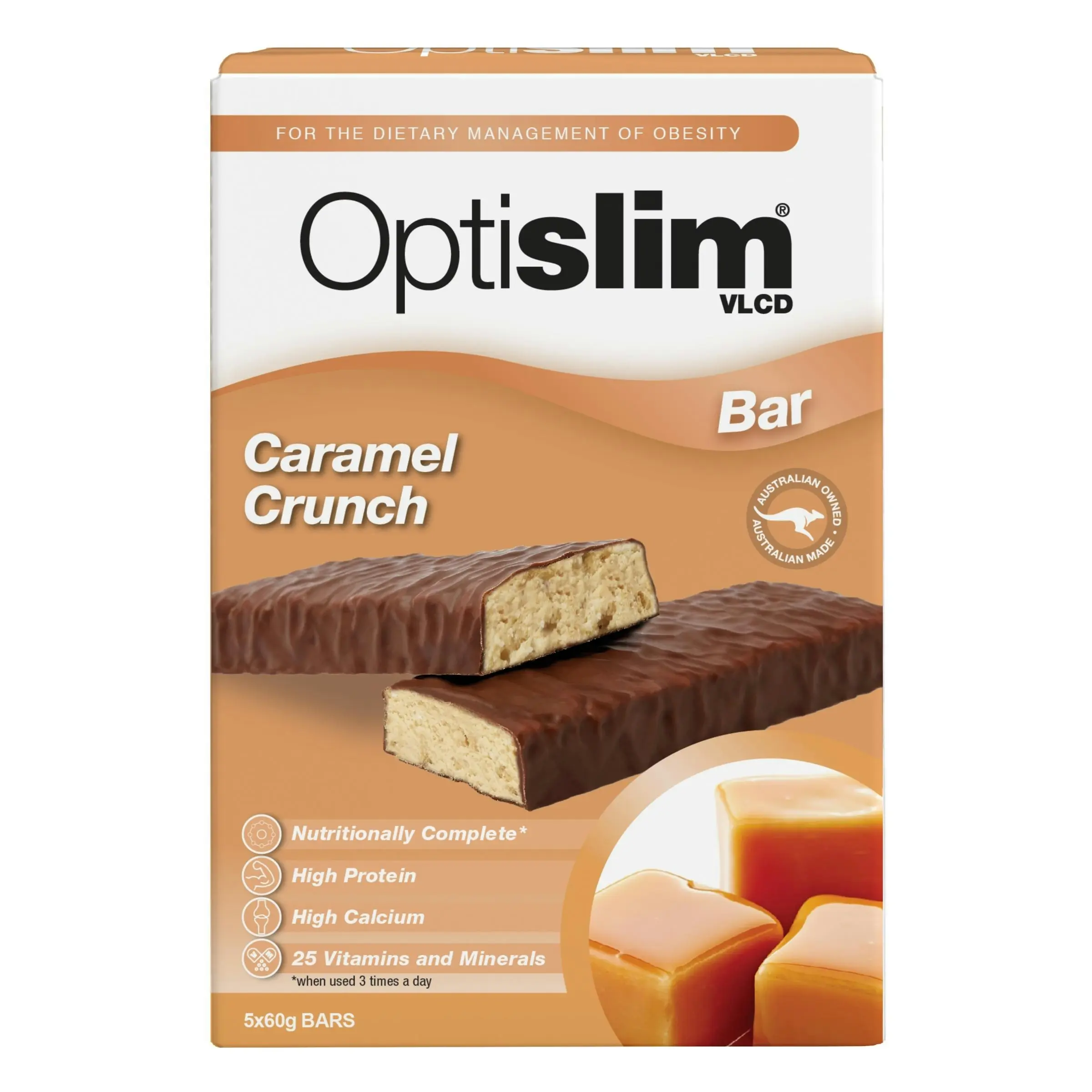 OptiSlim VLCD Bar Caramel Crunch 5 Pack