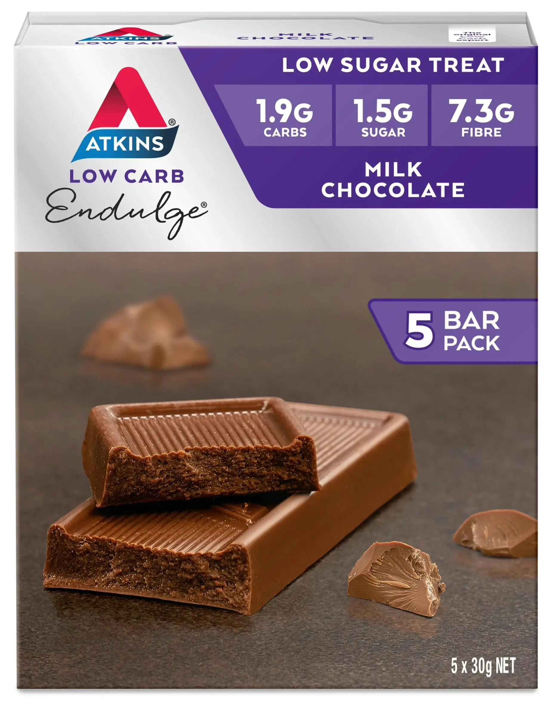 Atkins Endulge Milk Chocolate Bar 5 Pack