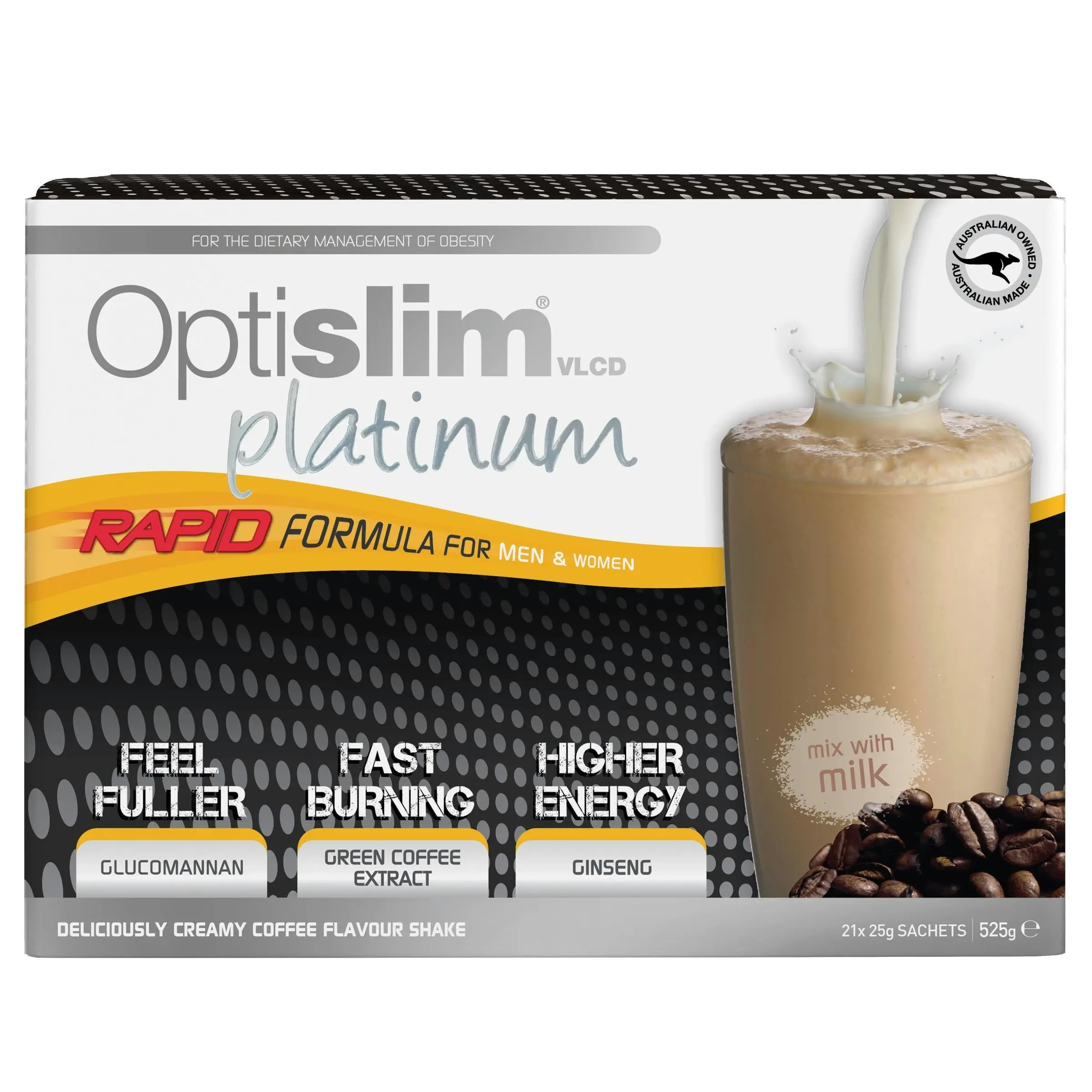 OptiSlim VLCD Platinum Shake Coffee 21 x 25g