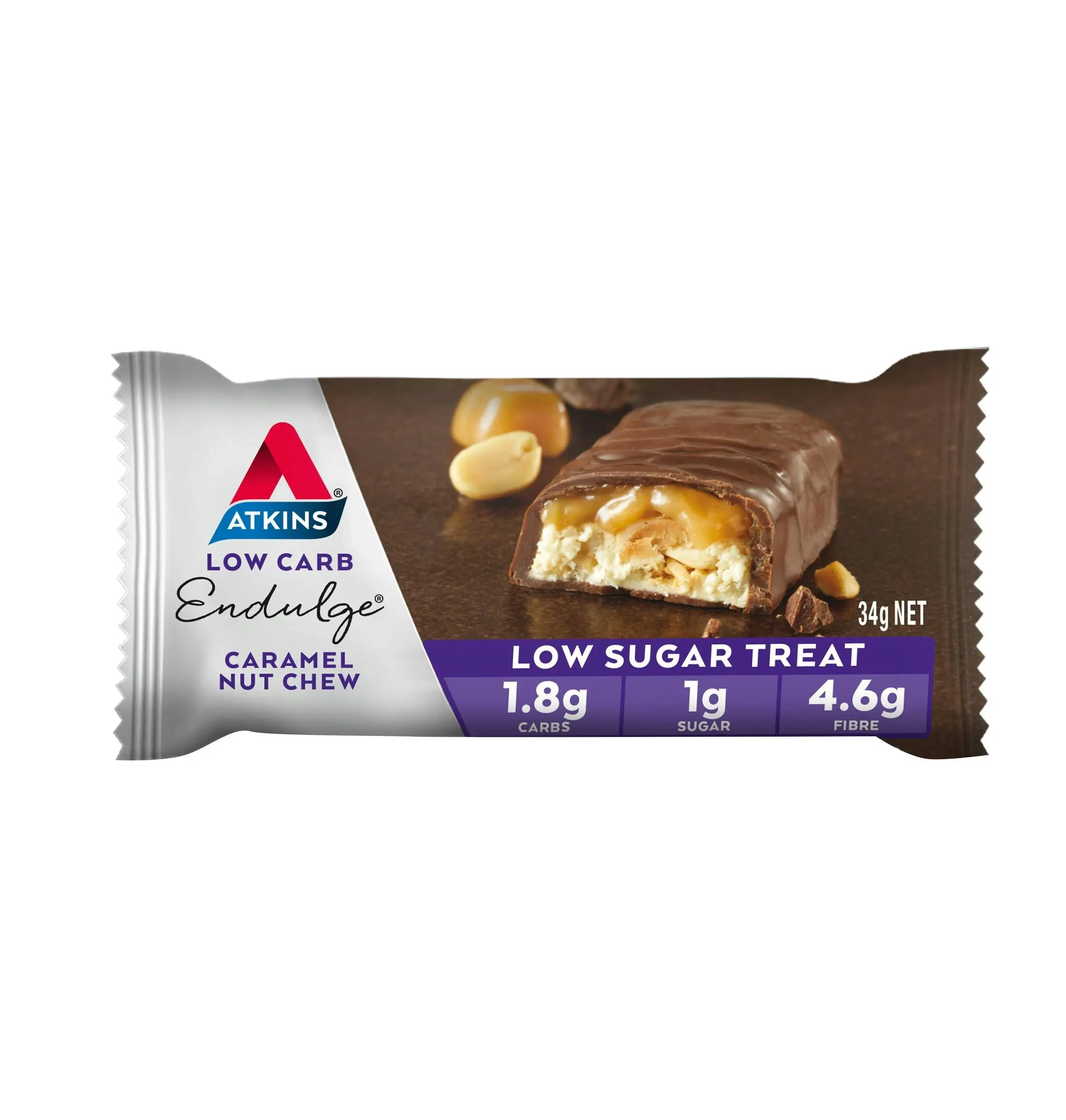 Atkins Endulge Caramel Nut Chew Bar 34g