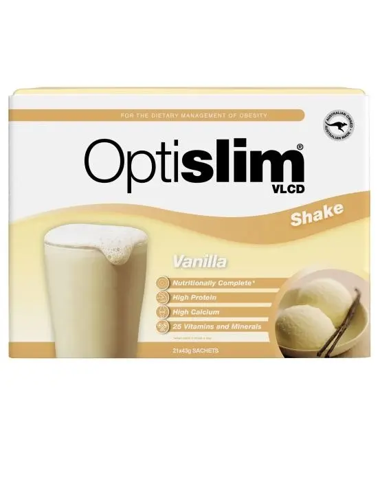 OptiSlim VLCD Meal Replacement Shake Vanilla 21x43g Sachets