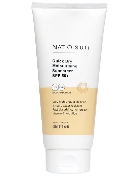 Natio Quick Dry Moisturising Sunscreen SPF 50+ 200ml