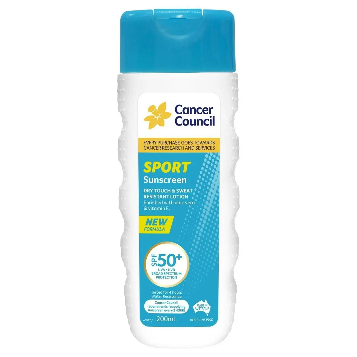 Cancer Council Sport Dry Touch & Sweat Resistant Sunscreen SPF 50+ 200ml