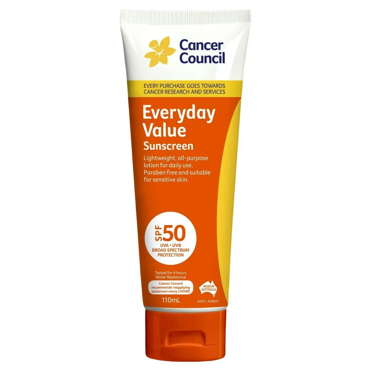 Cancer Council SPF 50+ Everyday Value Sunscreen 110ml