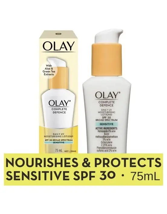 Olay Complete Defence Daily UV Moisturising Lotion Spf 30 Sensitive 75mL