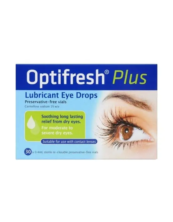 OPTIFRESH Plus Lubricant Eye Drops 30 x 0.4ml