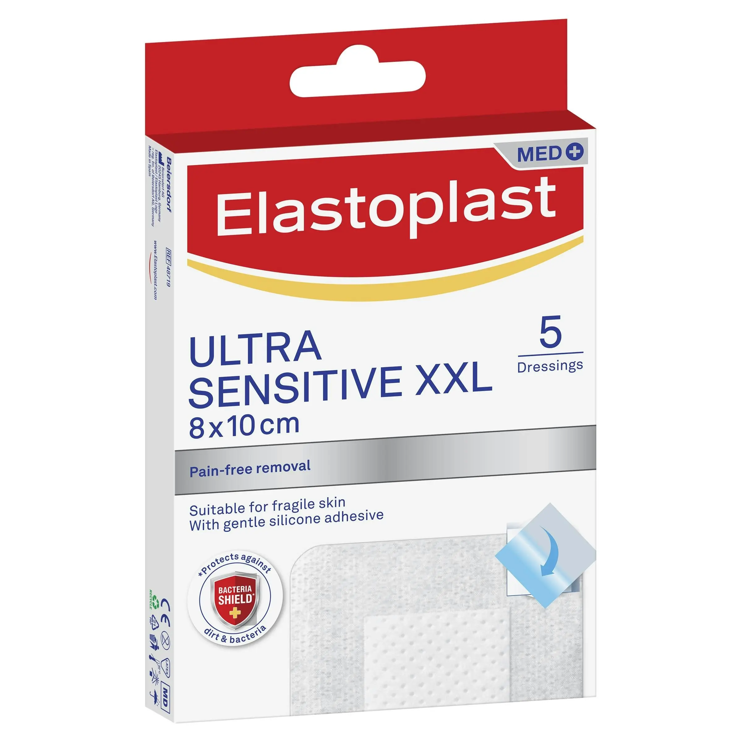 Elastoplast Ultra Sensitive Dressing XXL 8x10cm 5 Pack