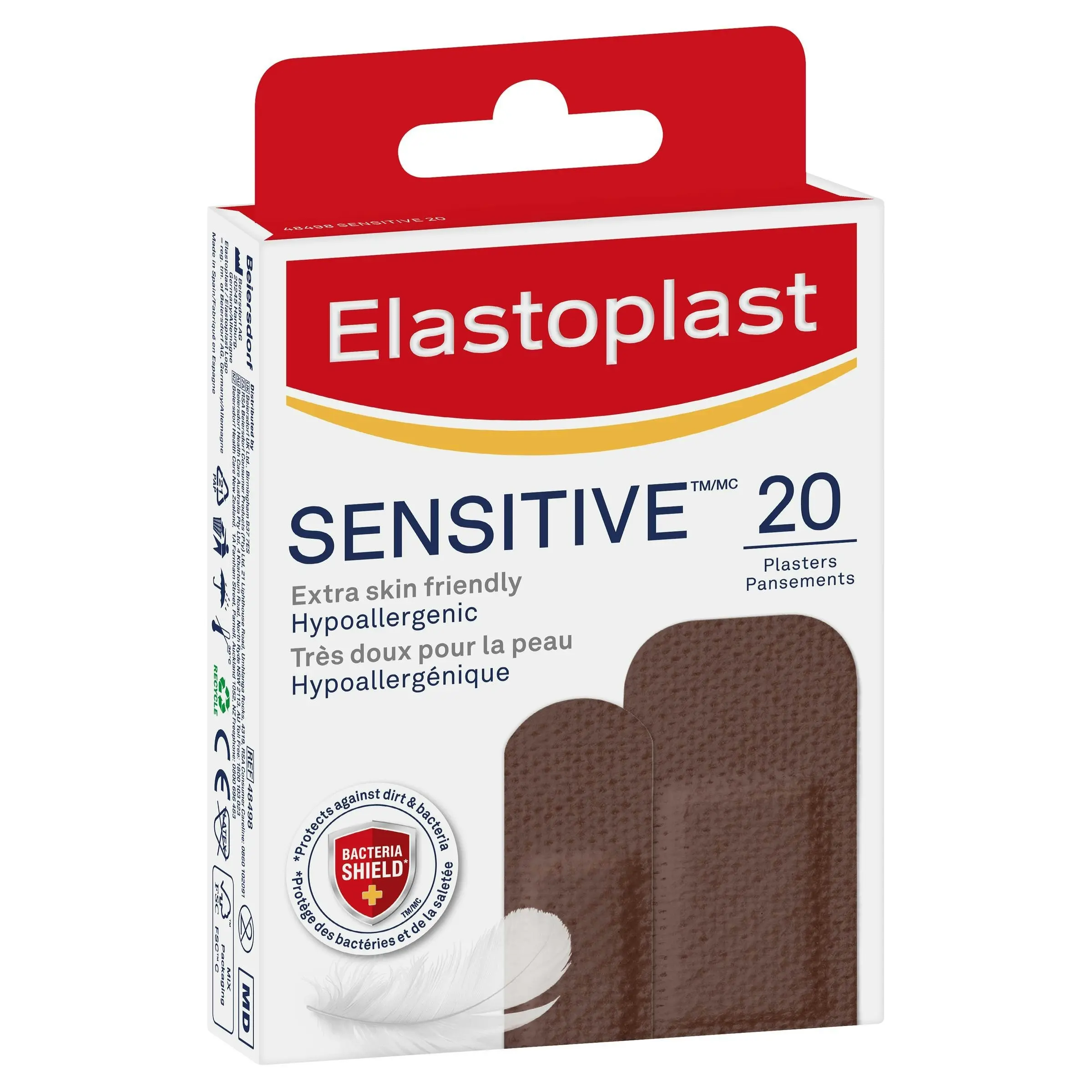 Elastoplast Sensitive Dark Skin Tone Plasters 20 Pack