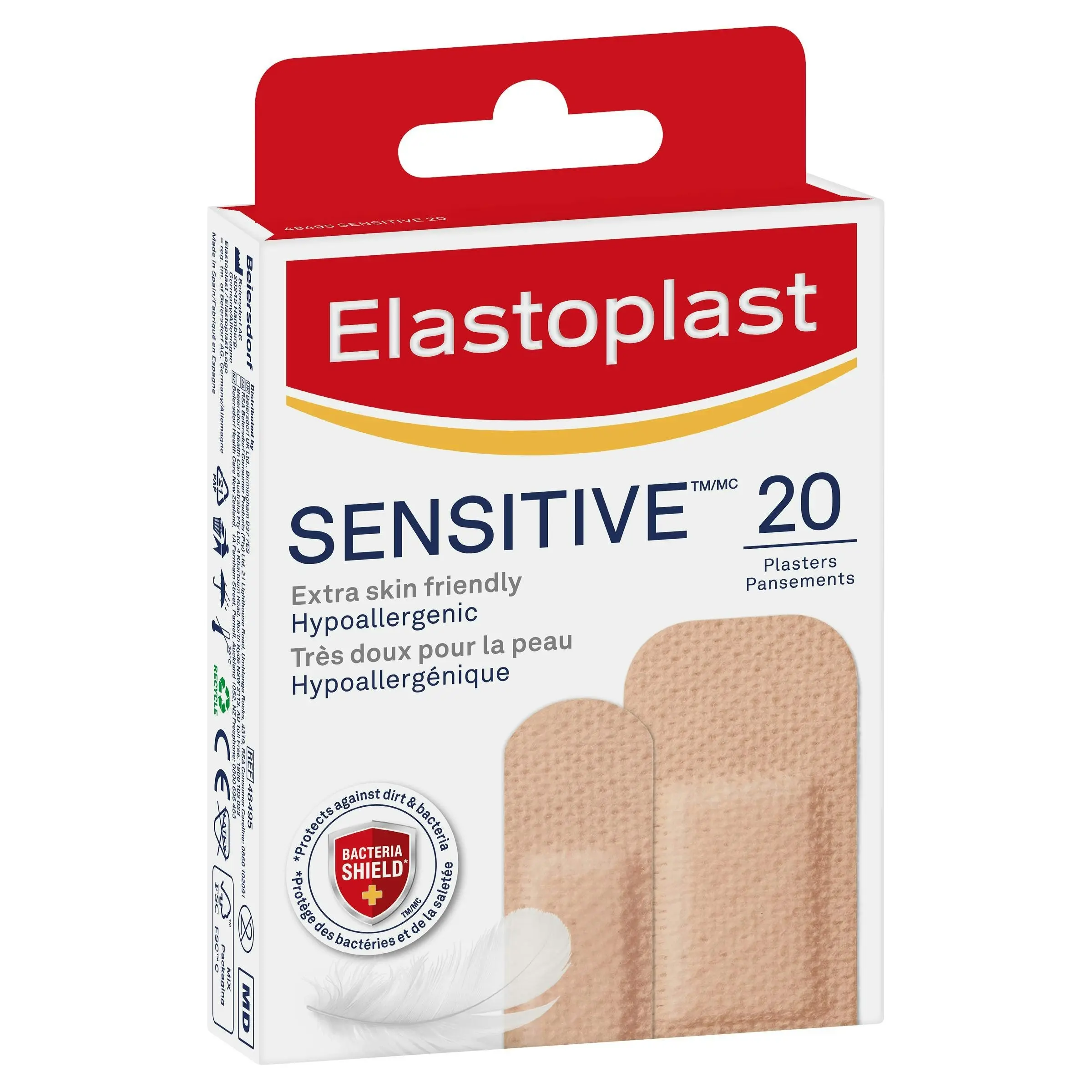 Elastoplast Sensitive Light Skin Tone Plasters 20 Pack