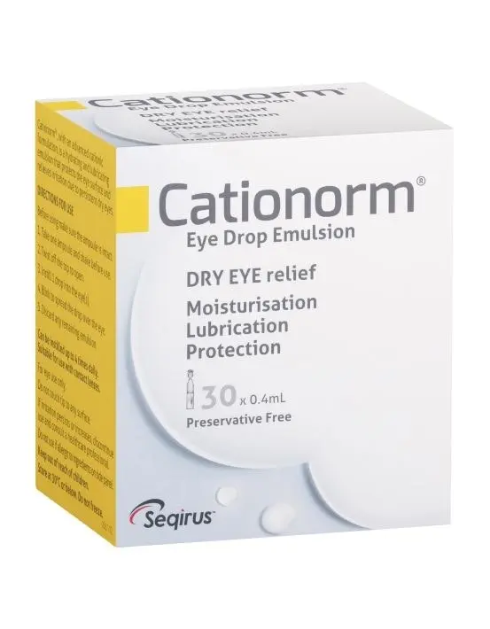 Cationorm Dry Eye Relief Preservative Free 0.4ml x 30 Vials