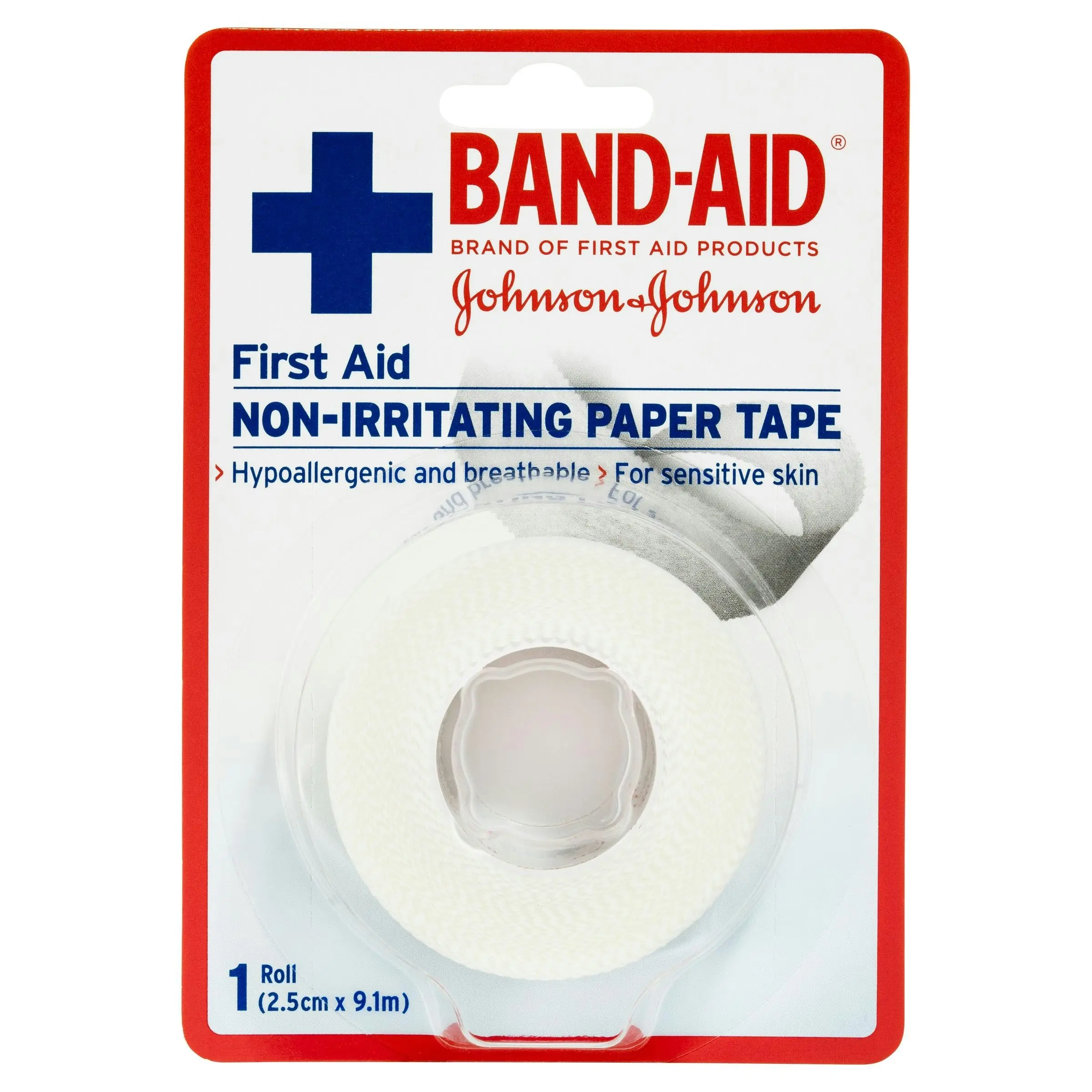 BAND-AID First Aid Non-Irritating Paper Tape 9.1m