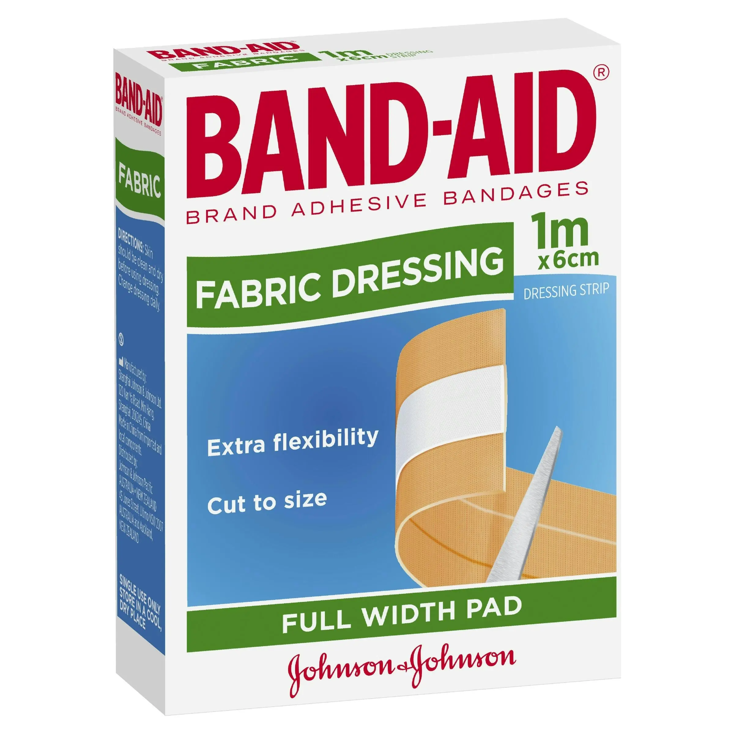 BAND-AID Fabric Dressing Full Width Pad 1m x 6cm