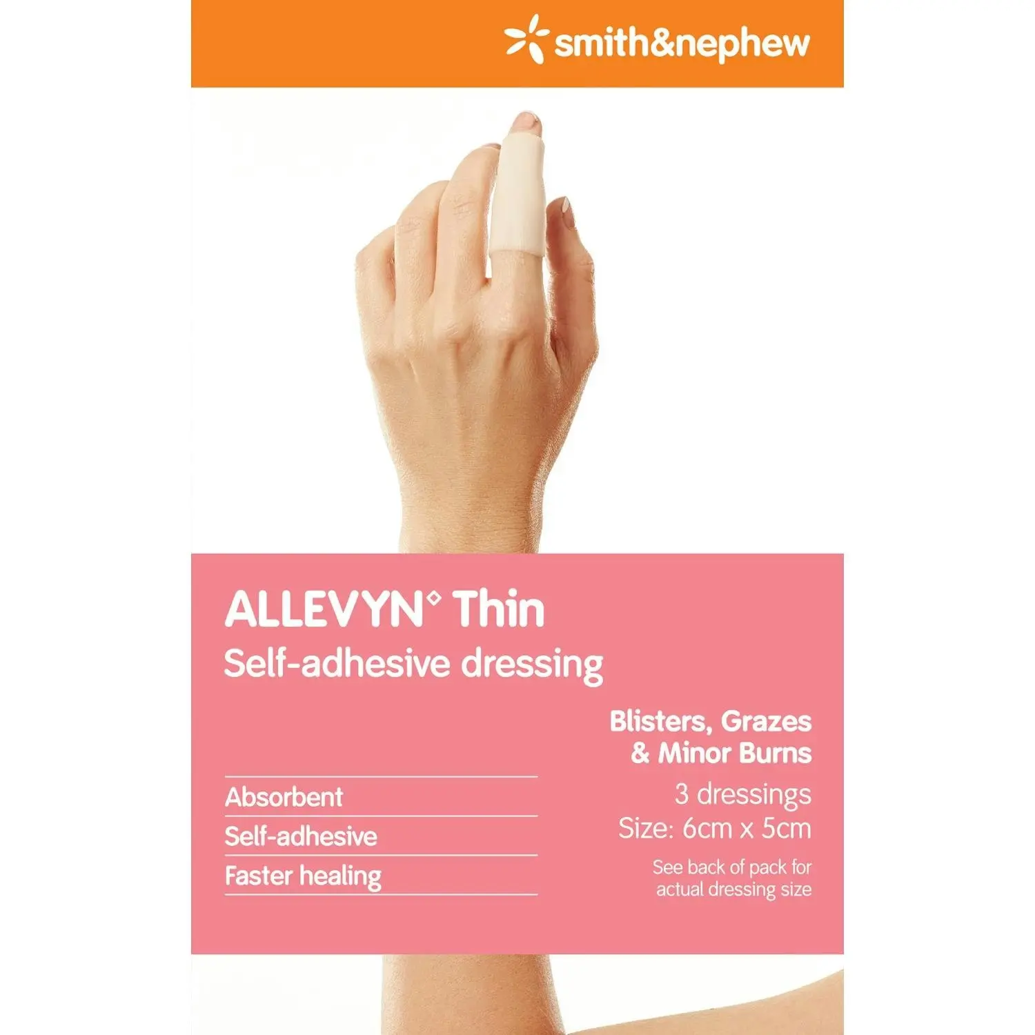 Allevyn Thin Dressing 5x6cm 3 Pack