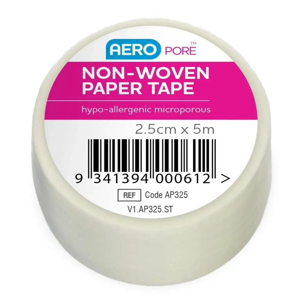 Aerotape White Microporous Paper Tape 2.5cm x 5m