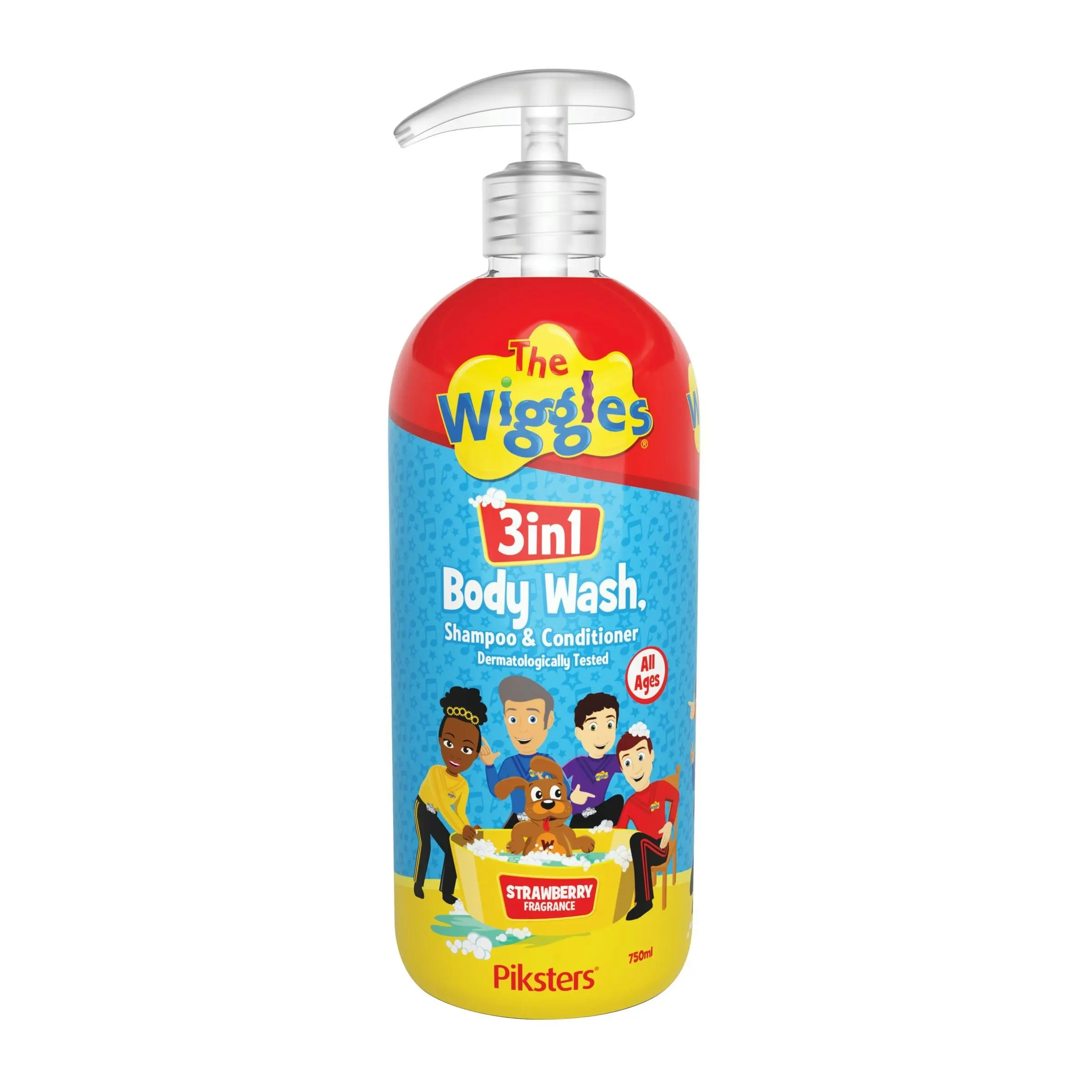 Piksters The Wiggles 3 in 1 Body Wash Strawberry 750ml