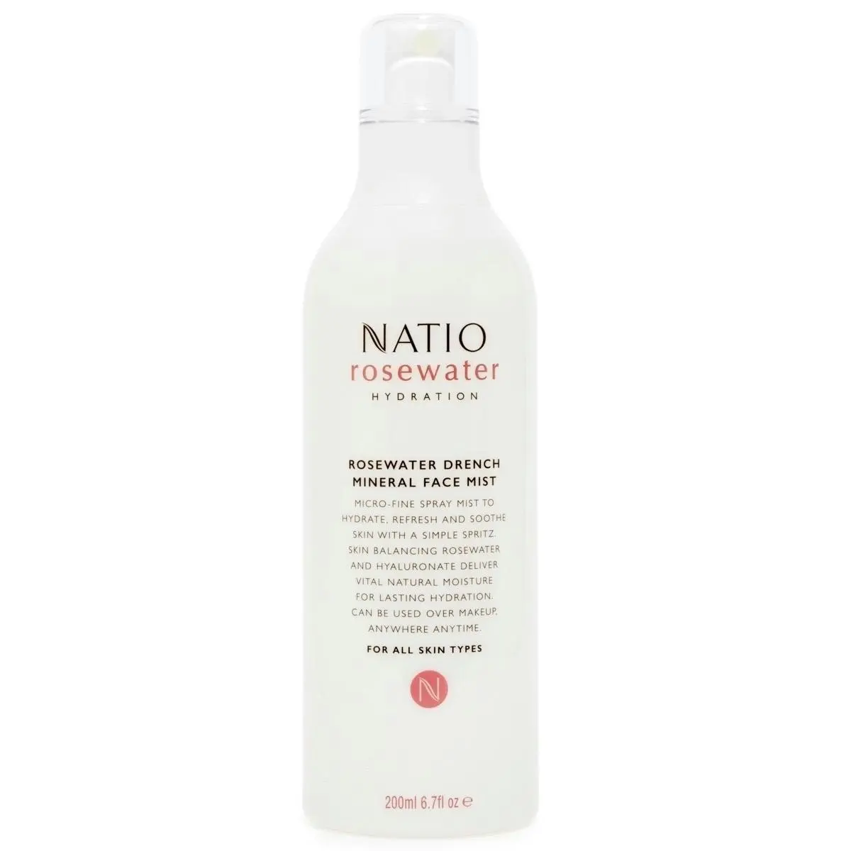 Natio Rosewater Drench Mineral Face Mist 200ml