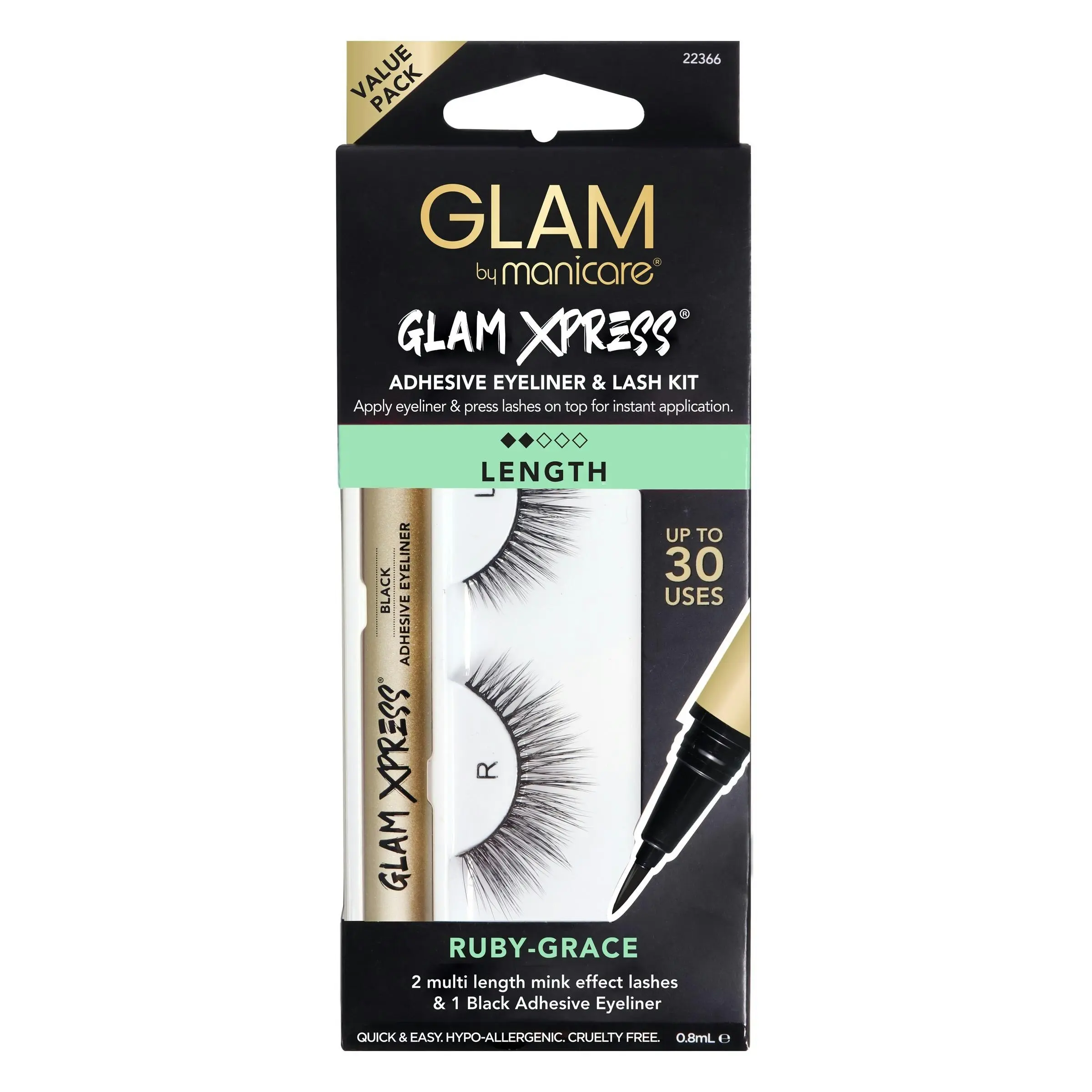 Glam by Manicare Glam Xpress® Adhesive Eyeliner & Lash Kit 72. Ruby-Grace