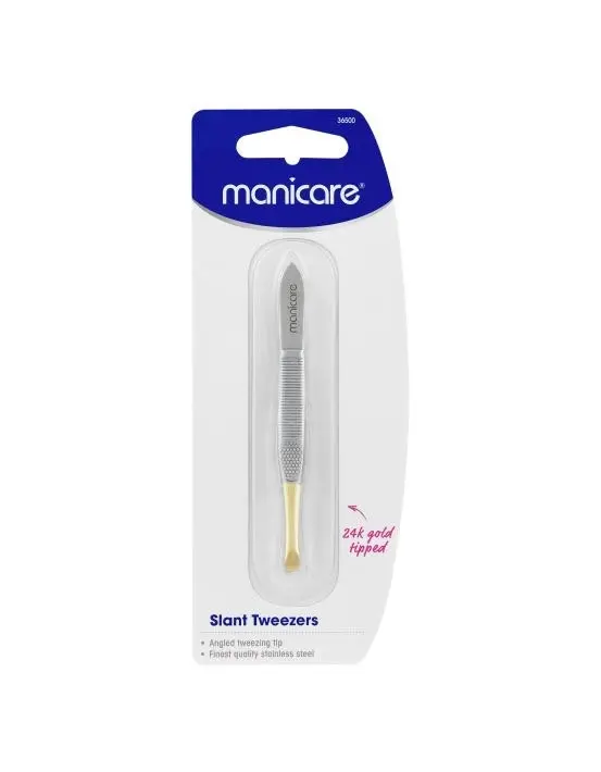 Manicare Gold Tipped Slant Tweezers 