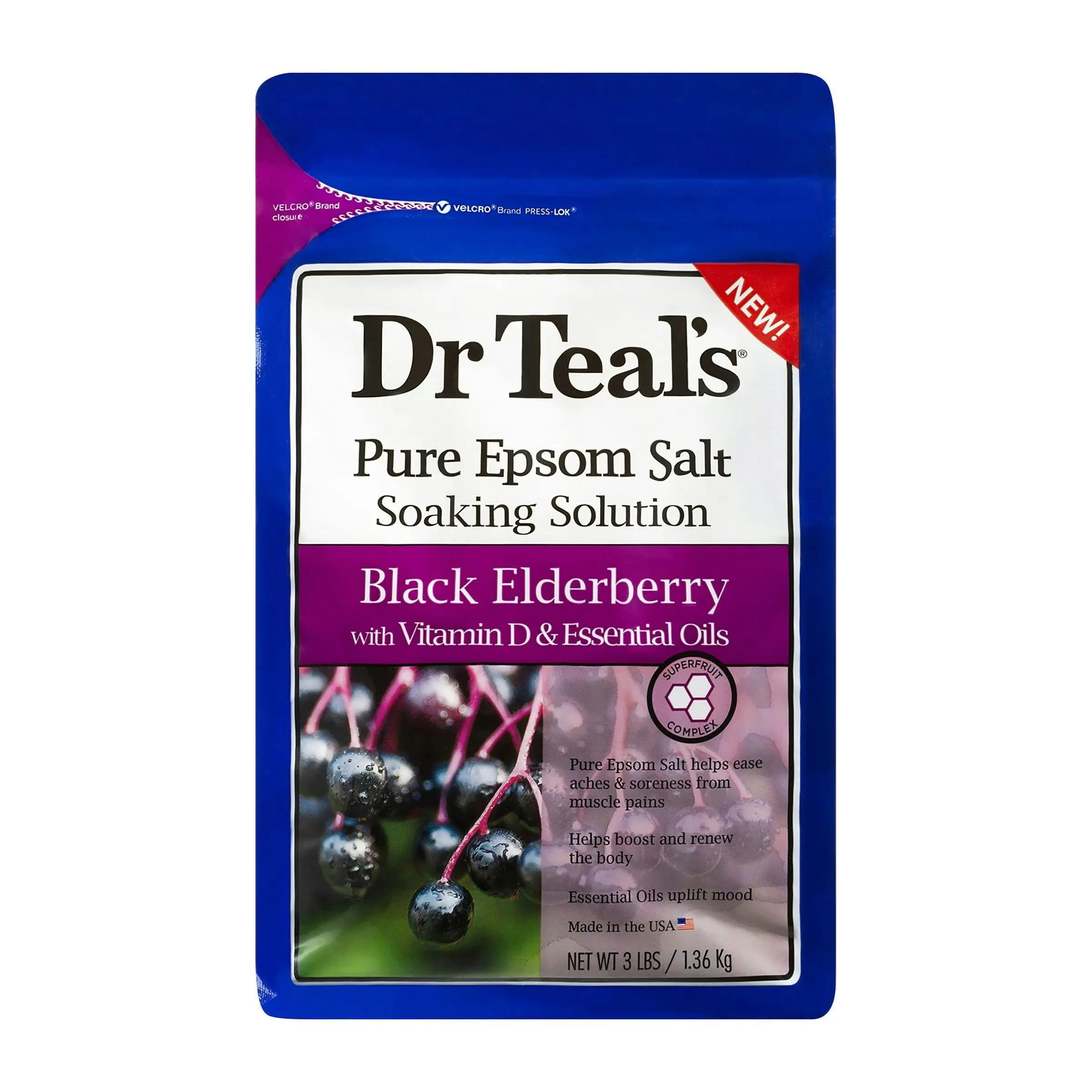 Dr Teal's Epsom Salt Elderberry 1.36kg