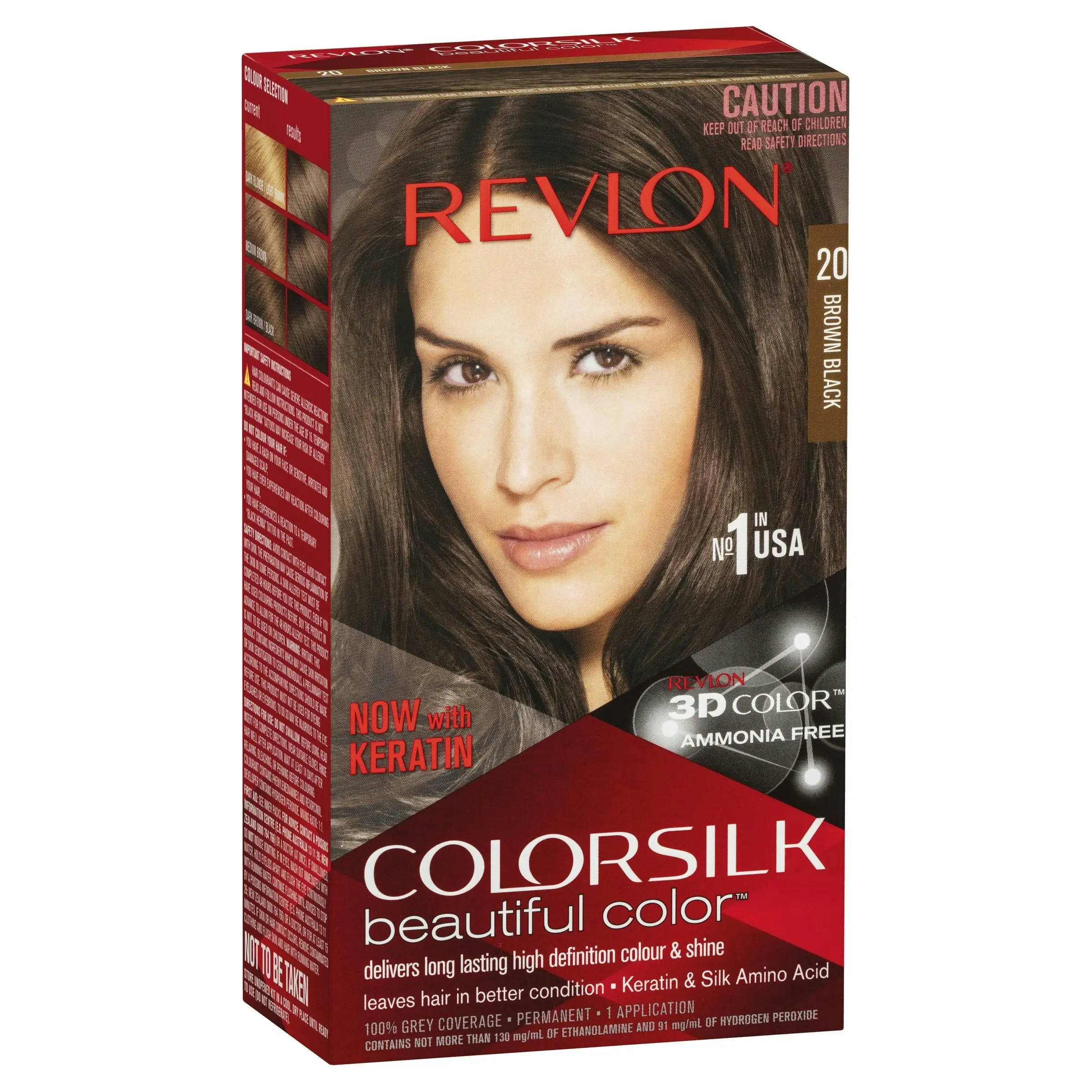 Revlon ColorSilk Permanent Haircolor 20 Brown Black