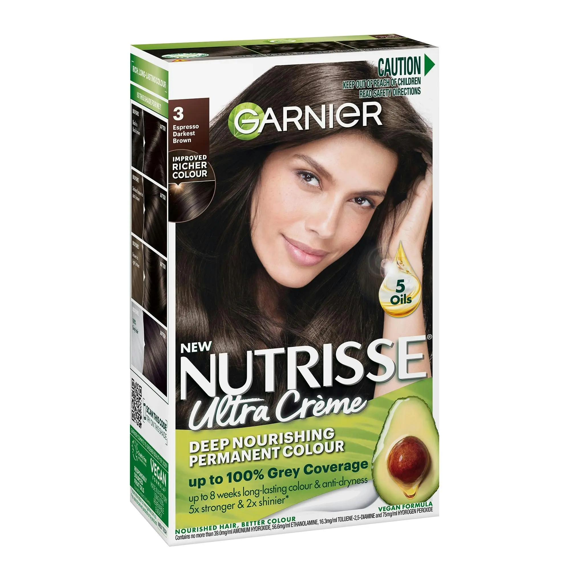 Garnier Nutrisse Hair Colour 3.0 Espresso Darkest Brown