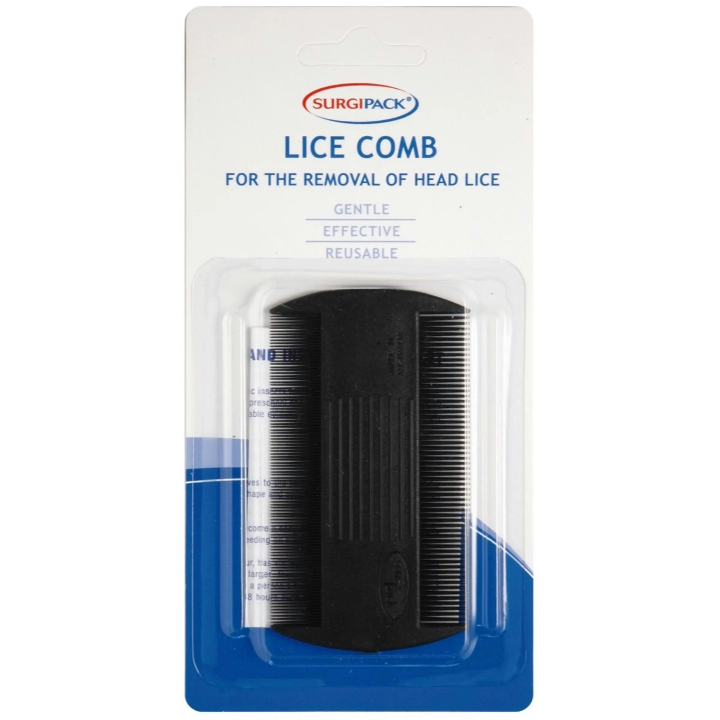 SurgiPack Lice Comb Black