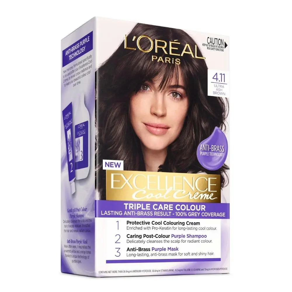 L'Oreal Excellence Cool Creme Permanent Hair Colour 4.11 Ultra Ash Brown