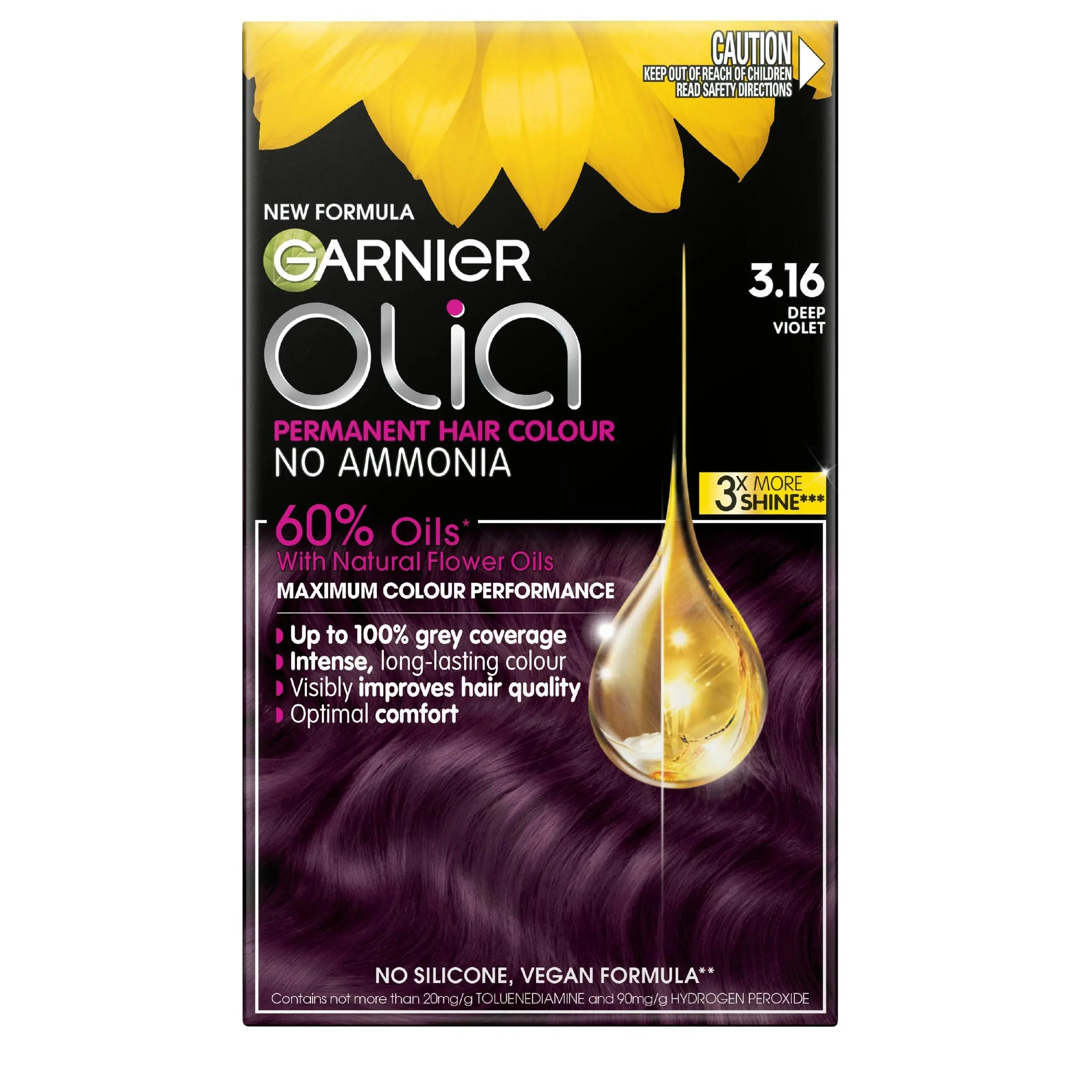 Garnier Olia 3.16 Deep Violet No Ammonia Permanent Hair Colour