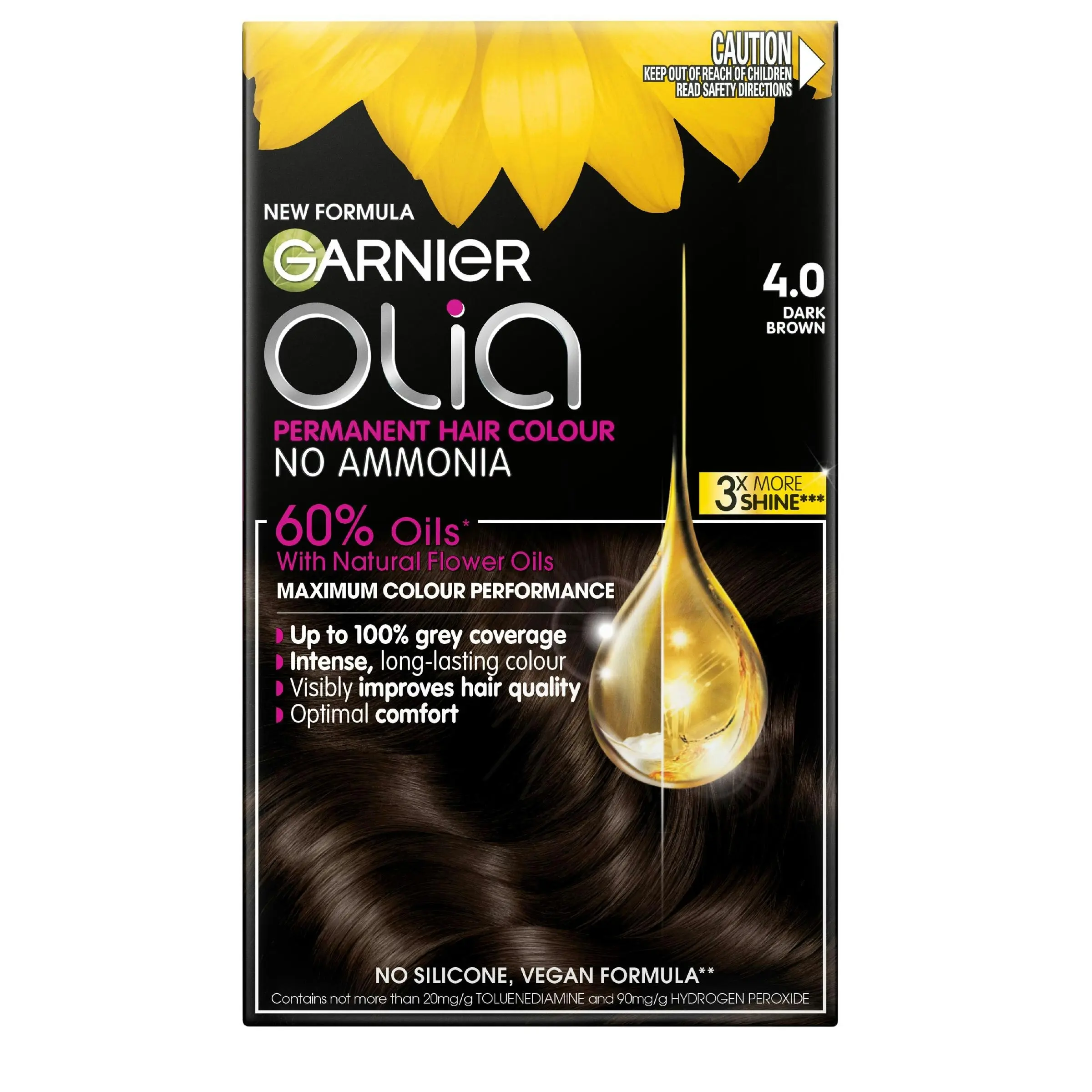 Garnier Olia 4.0 Dark Brown No Ammonia Permanent Hair Colour