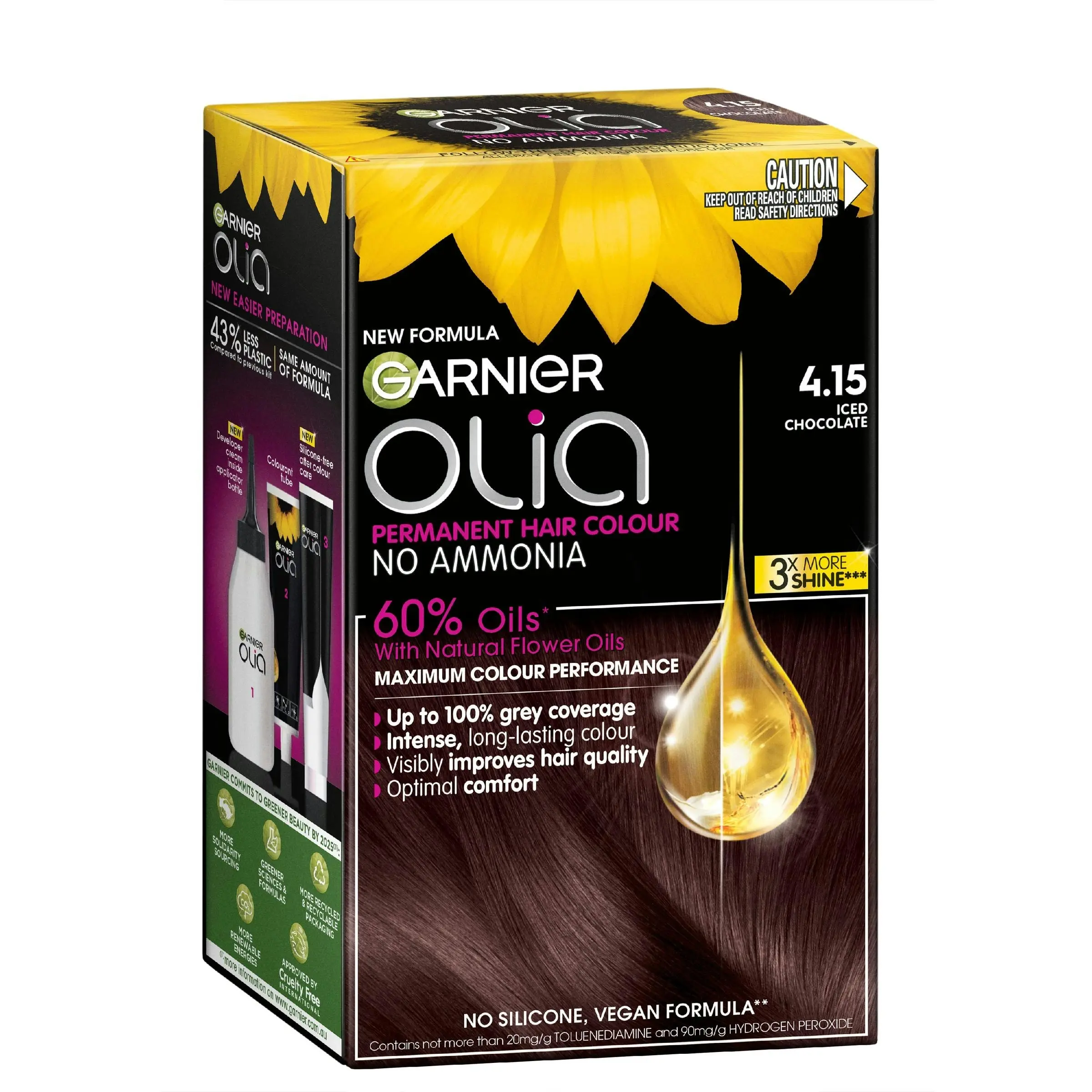 Garnier Olia 4.15 Iced Chocolate No Ammonia Permanent Hair Colour