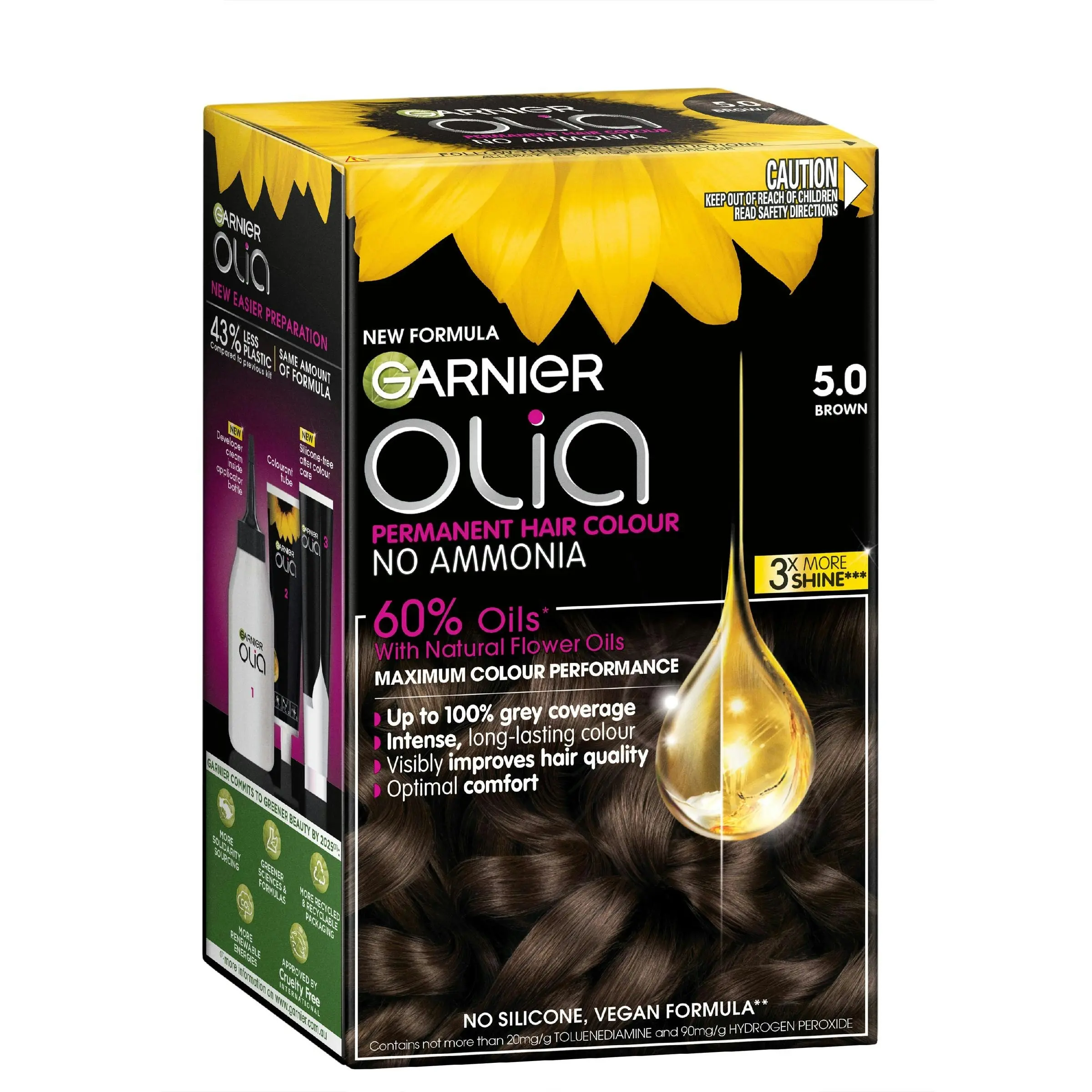 Garnier Olia 5.0 Brown No Ammonia Permanent Hair Colour