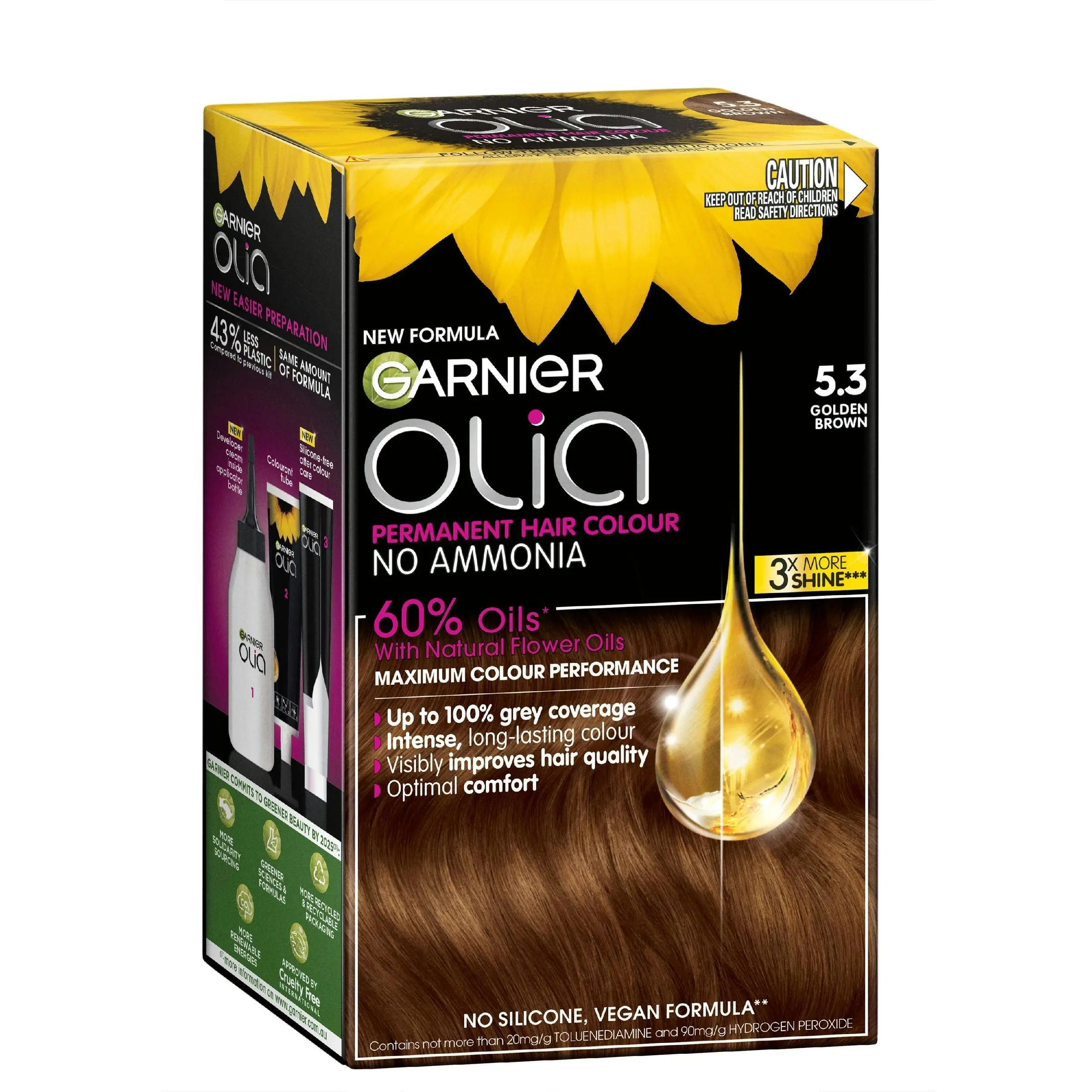 Garnier Olia 5.3 Golden Brown No Ammonia Permanent Hair Colour