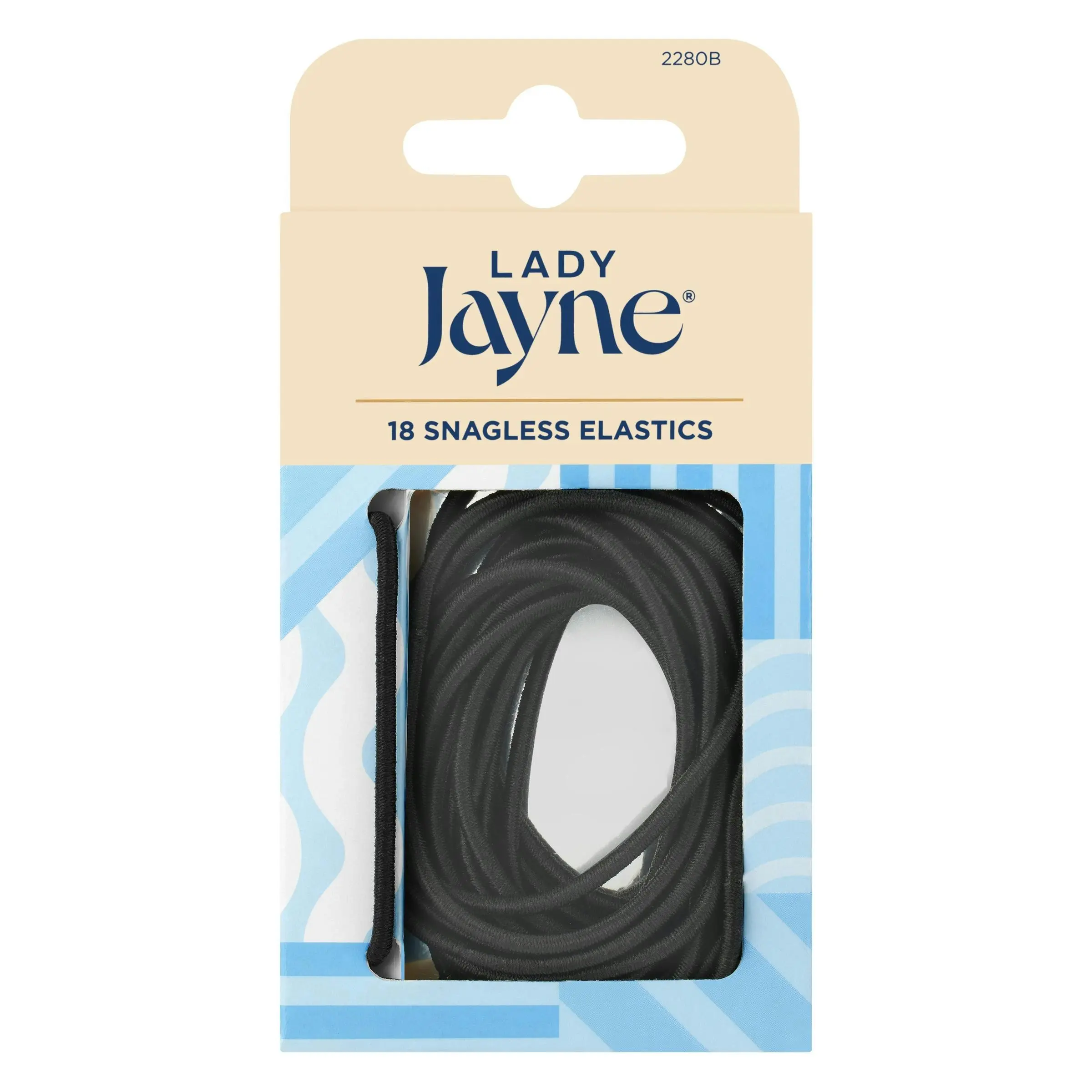 Lady Jayne Black Snagless Elastics 18 Pack