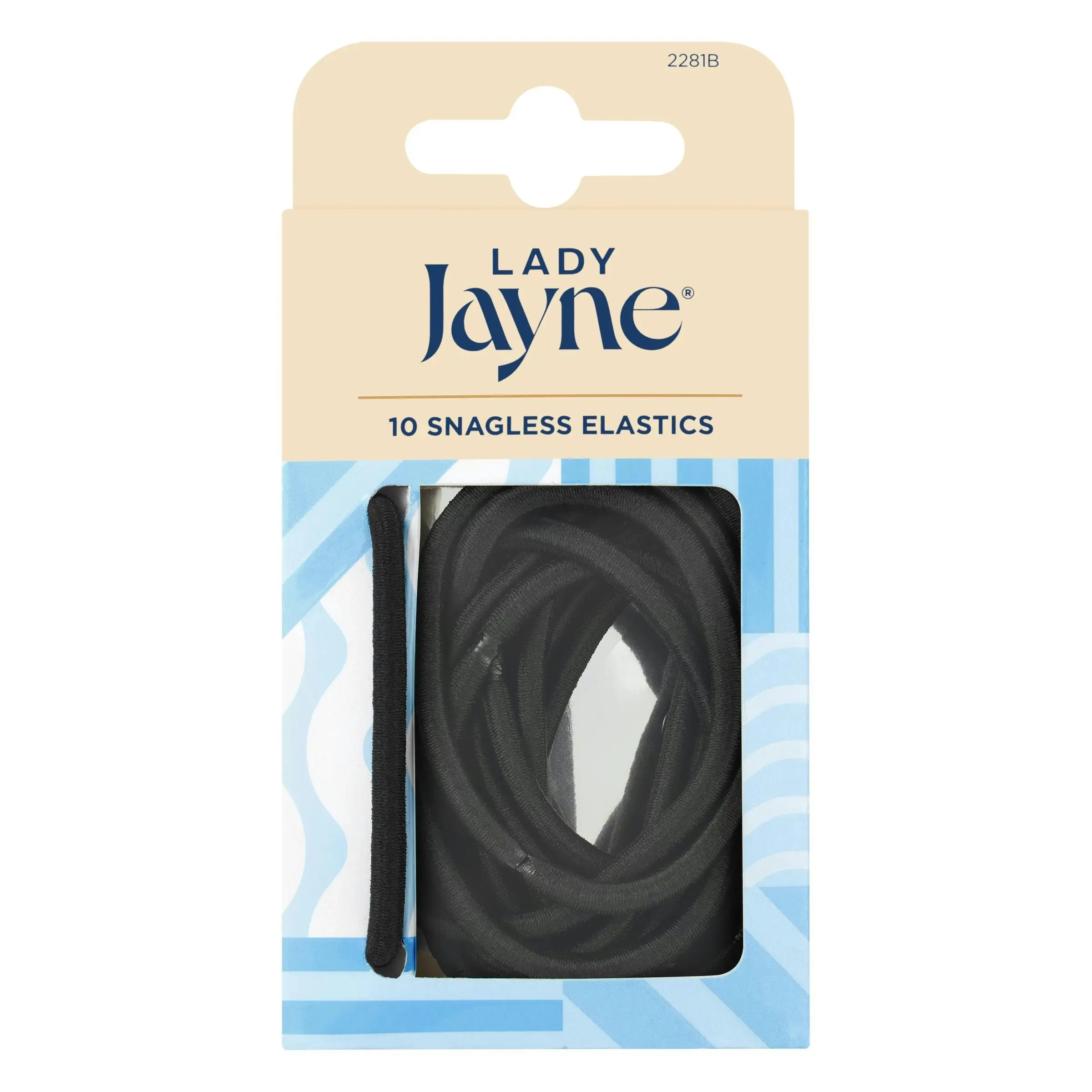 Lady Jayne Black Snagless Thick Elastics 10 Pack