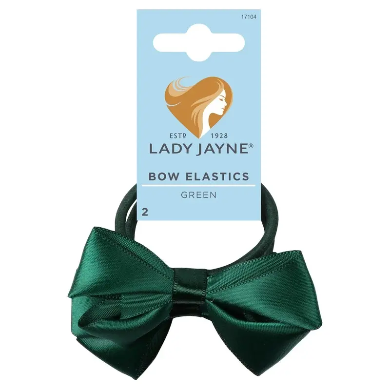 Lady Jayne Bow Elastics Green 2 Pack