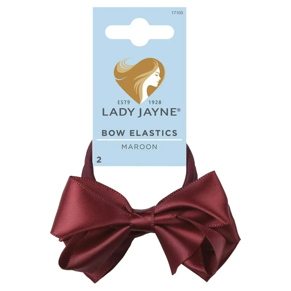 Lady Jayne Bow Elastics Pack 2 Maroon