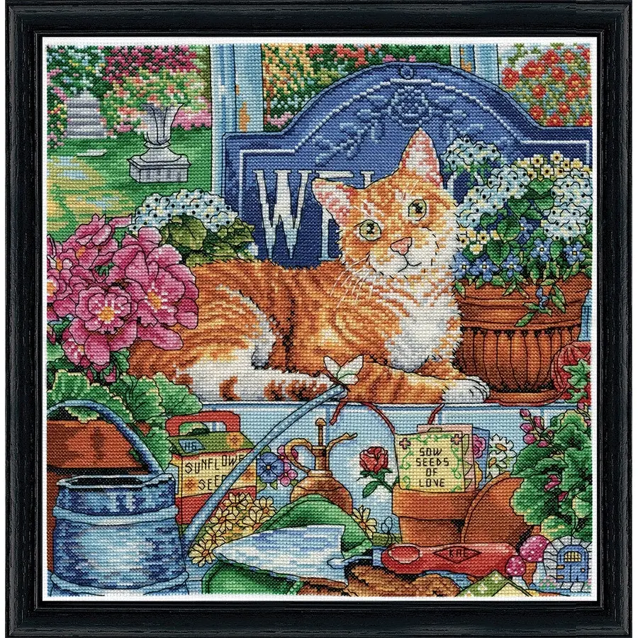 Welcome Cat Cross Stitch- Needlework