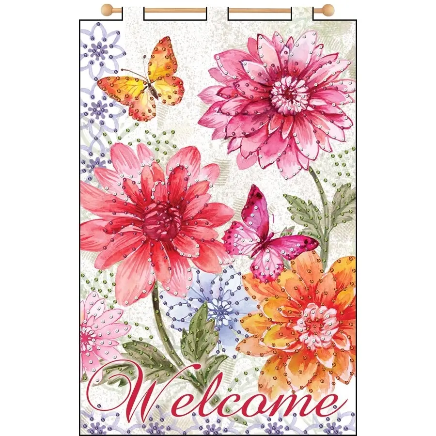 Welcome Spring Sequin Banner- Needlework