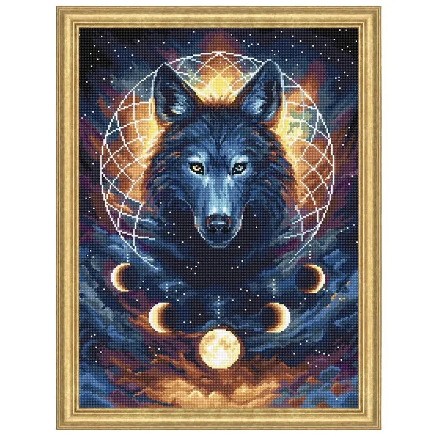 Dream Catcher Wolf Cross Stitch- Needlework