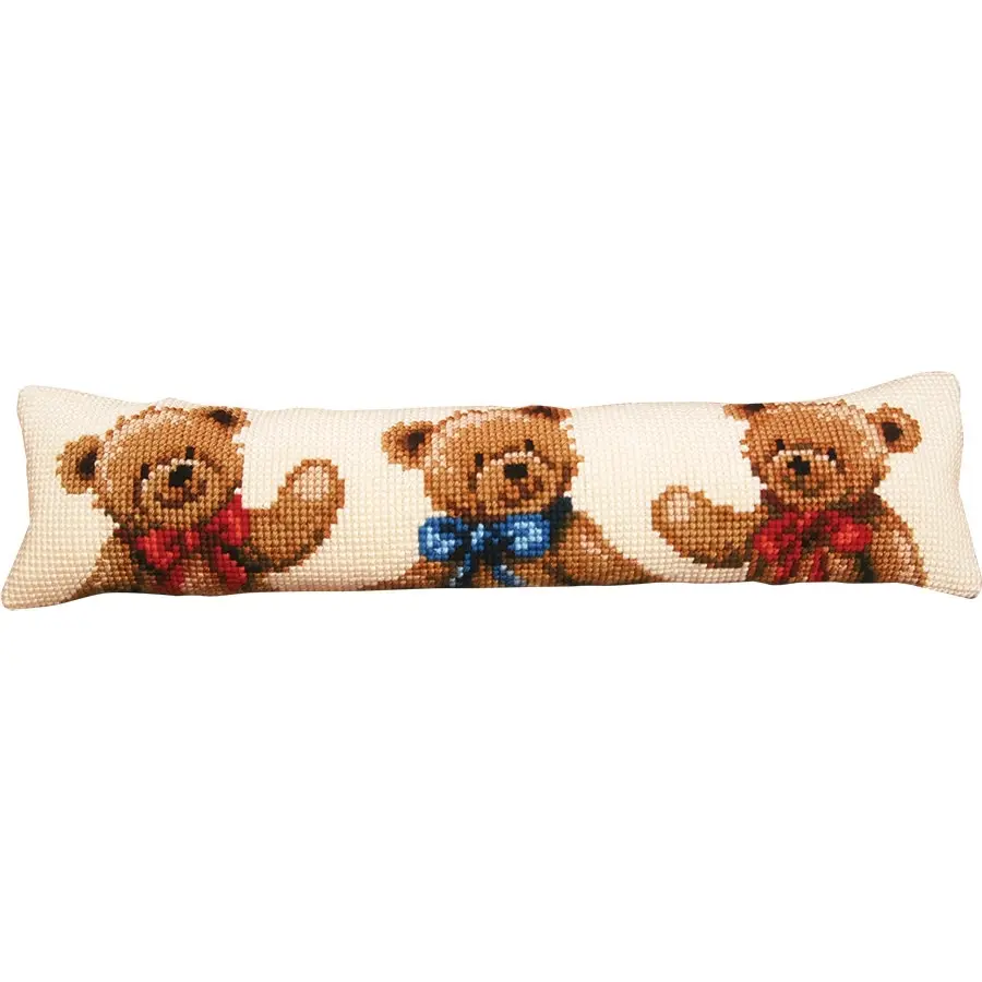 Teddy Trio Draft Stopper- Needlework