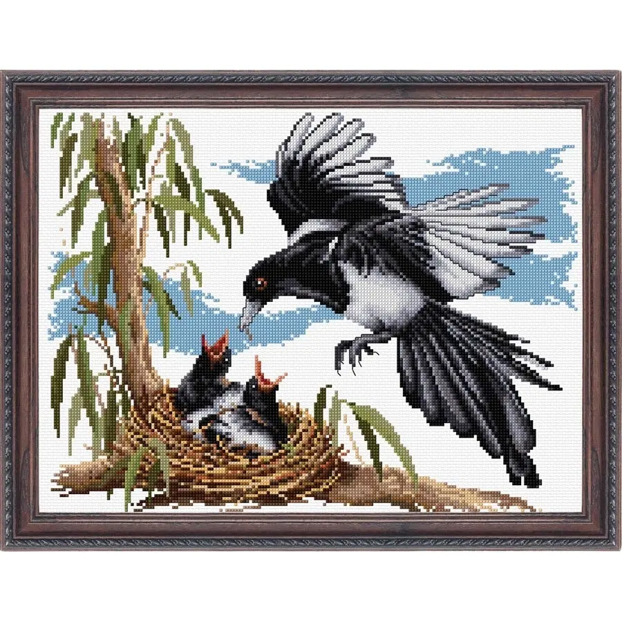 Magpies Cross Stitch- Needlework