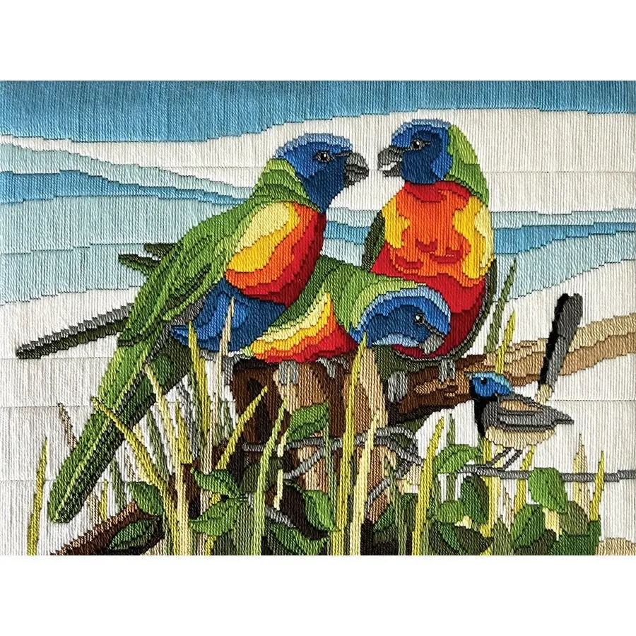 Lots of Lorikeets Long Stitch- Needlework