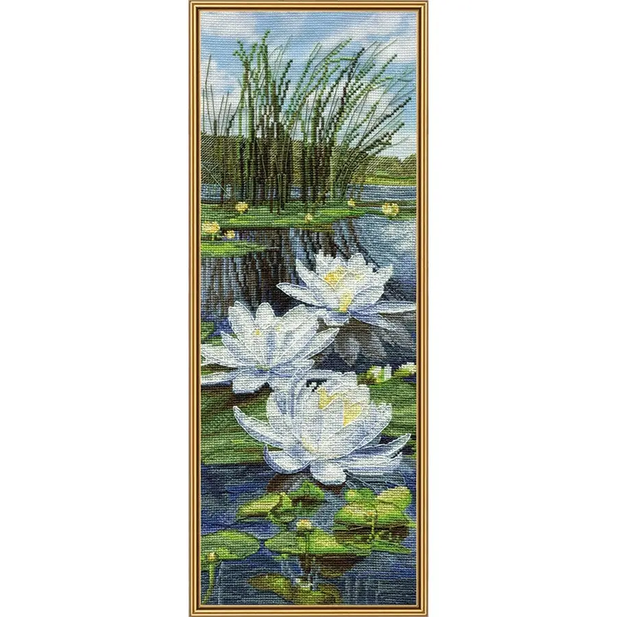 White Lilies Cross Stitch- Needlework