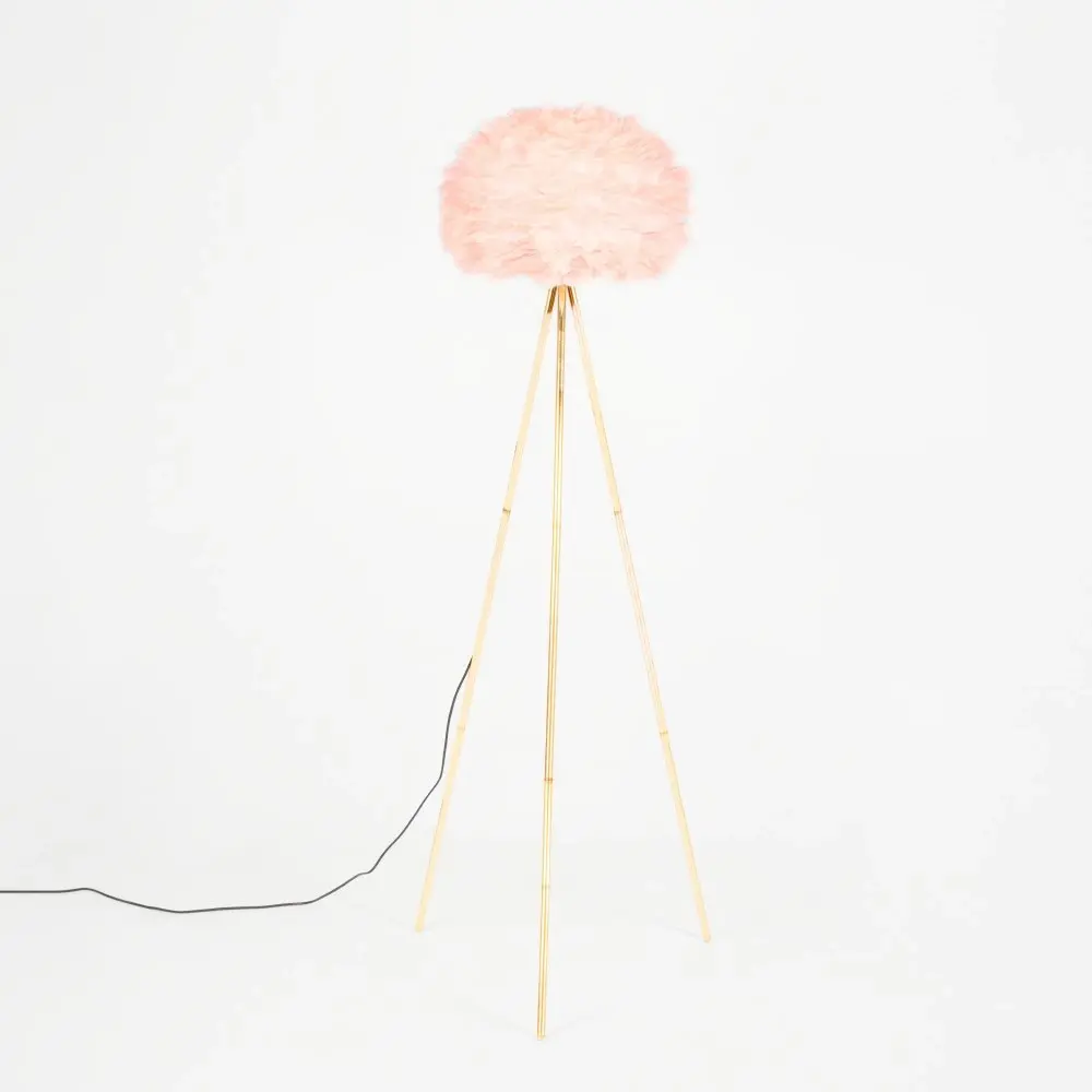 Pink Feather Tripod Floor Lamp