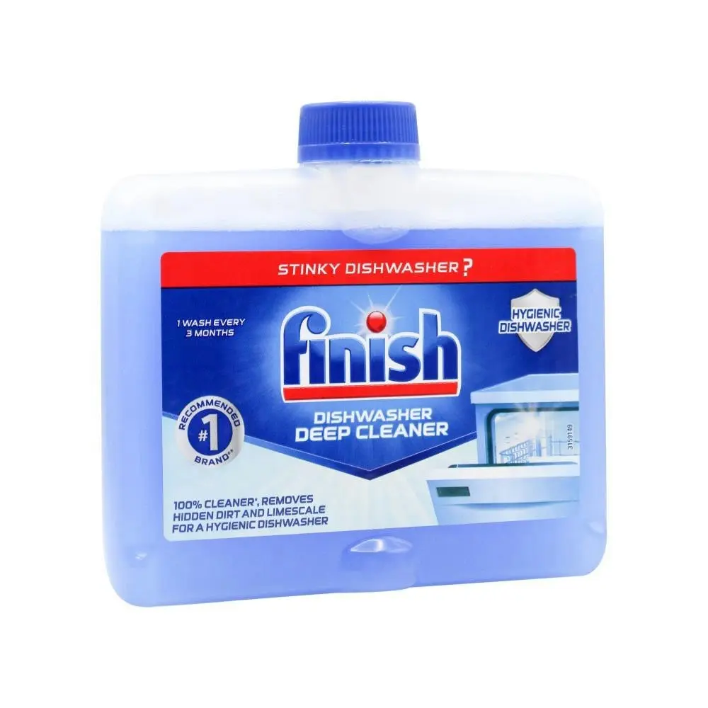 8x Finish Dishwasher Machine Deep Grease Cutting Cleaner Liquid Canister 250ml