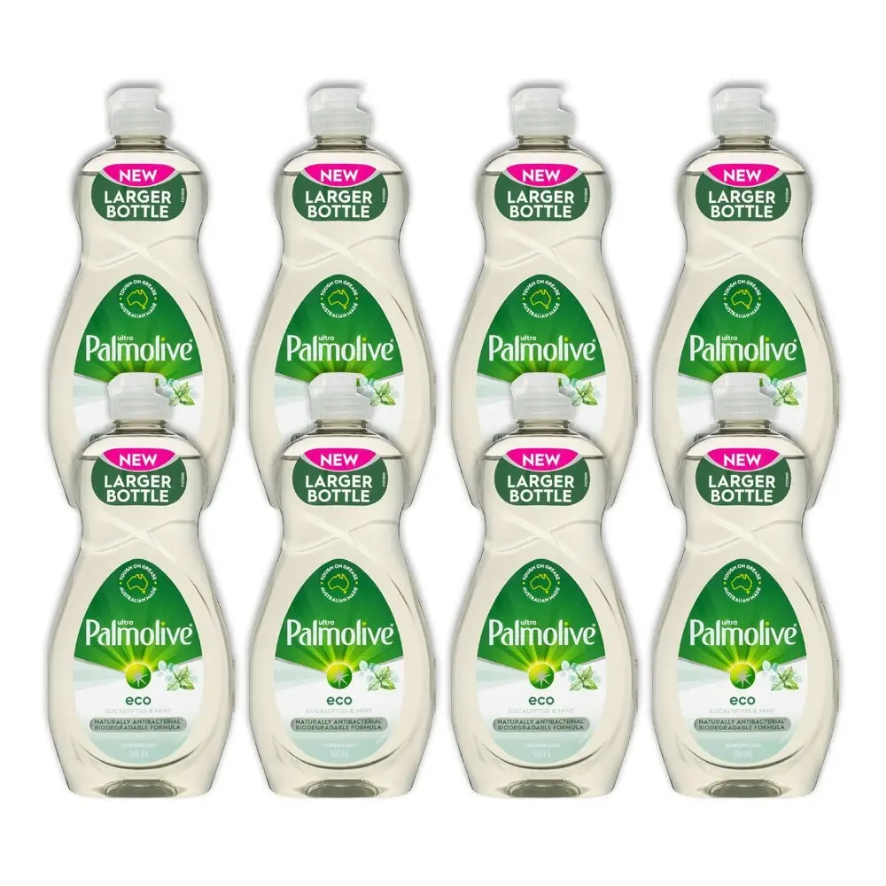 8x Palmolive Ultra Eco Dishwashing Cleaning Liquid Eucalyptus & Mint 500ml