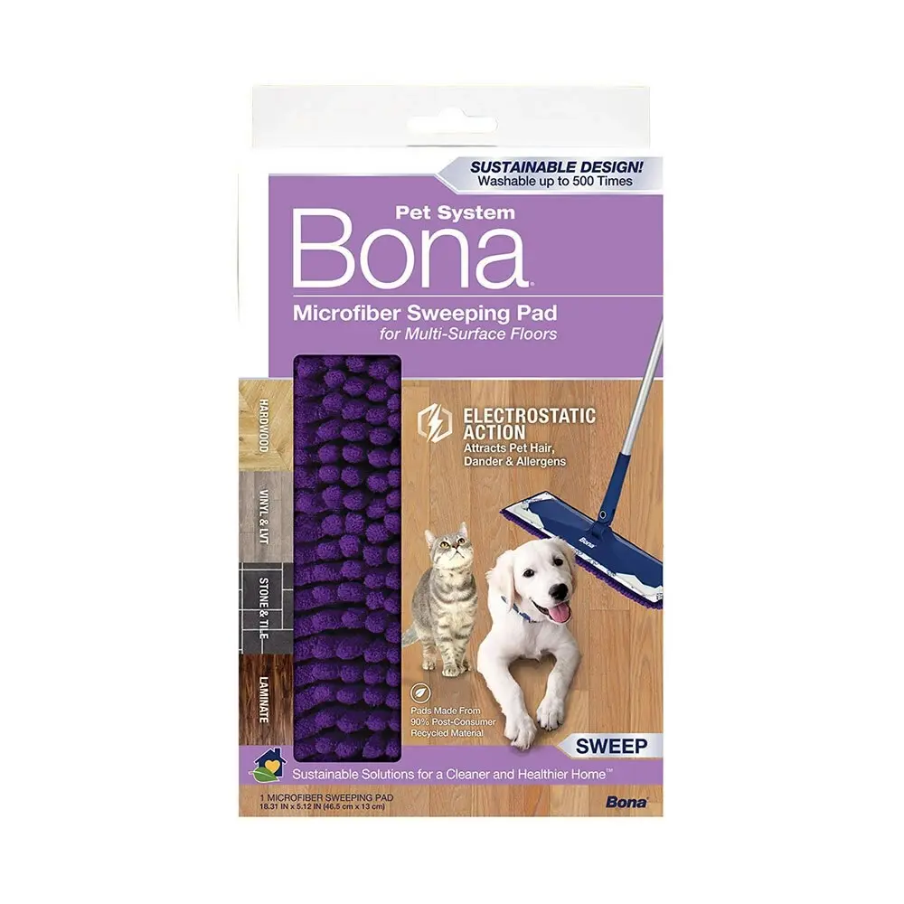 Bona Pet Care Microfibre Mop Sweeping Pad Refill for Multi-Surfaced Floors