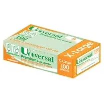 Universal Biodegradable Latex Gloves, ASTM, Low Powder, Extra Large, Cream Colour, 90/Box