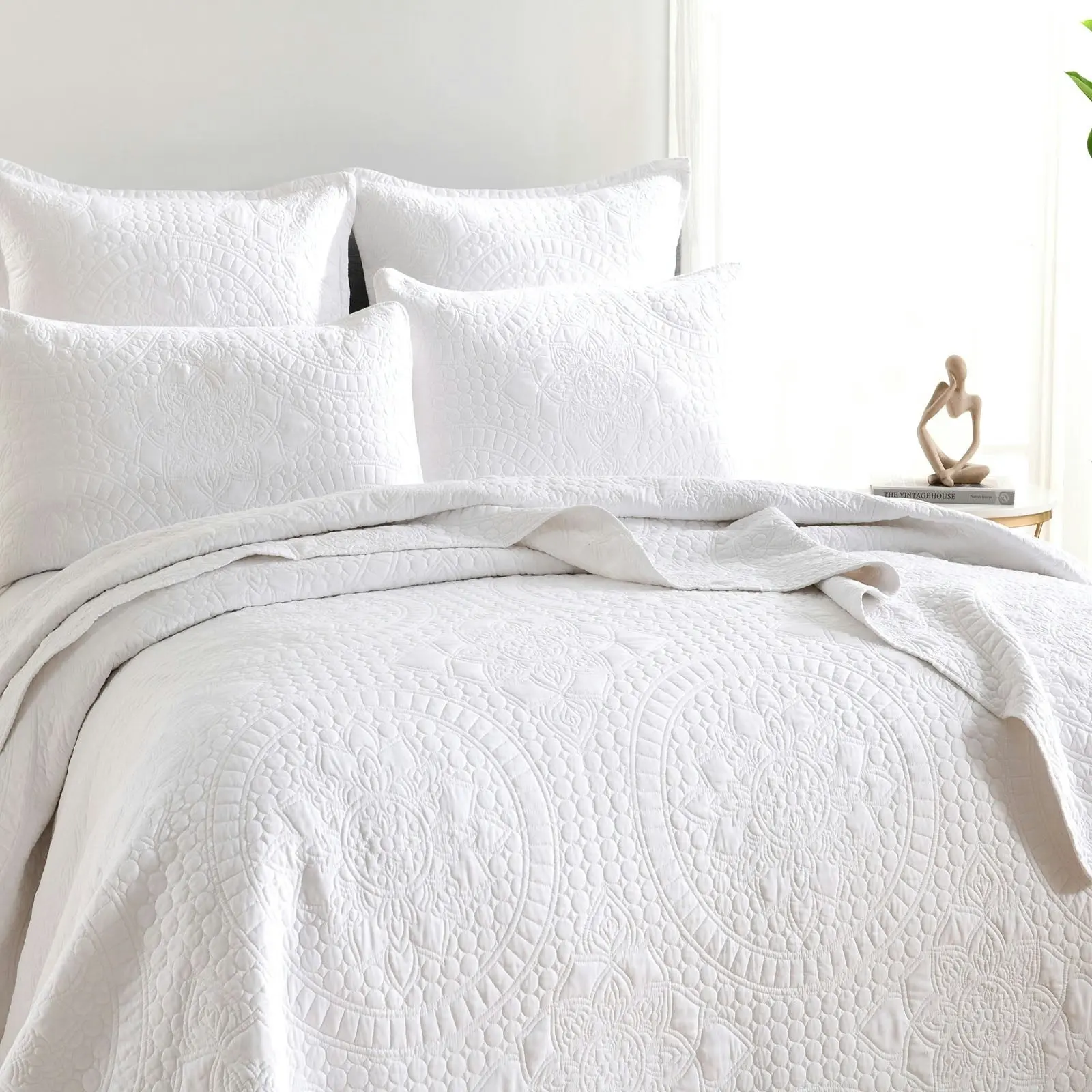 Asher White Jacquard Coverlet Set by Renee Taylor